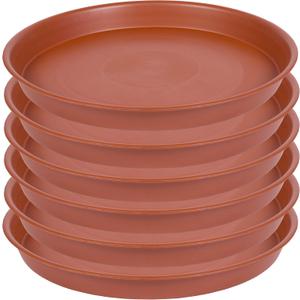4 Pack of 6 inch Plant Saucer, 6  inch Plant Saucers, Heavy Duty Plastic Plant Water Tray, Planter Drip Trays for Pot, Flower Saucers for Indoors (6 inch, Terracotta)