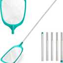 Pool Skimmer - Pool Skimmer Net with 5 Aluminum Pole Sections 67'', Skimmer Net with Fine Mesh Net for Cleaning Leaf of Swimming Pools, Spas, Hot Tubs and Fountains