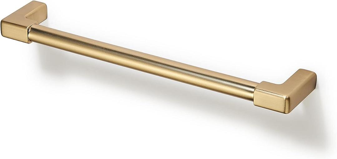 TUNNY 10 Pack Classic Solid Cabinet Handles-6.3"/160mm Screw Spacing Champagne Bronze Furniture Hardware Handles for Bathroom Dresser Kitchen Cabinets Bedroom Cabinet Pulls