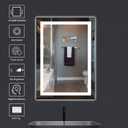 Amorho LED Bathroom Mirror, 20" X28" with Front Light and Backlit, Stepless Dimmable Wall Mount Mirrors, Anti-Fog, Shatter-Proof, Memory, 3 Colors Lihgting, LED Vanity Mirror(Horizontal/Vertical)