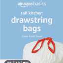 Basics Tall Kitchen Drawstring Trash Bags, Clean Fresh Scent, 13 Gallon, Odor Control, 0.9 mil Thickness, 80 Count (Previously Solimo)