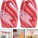 GO&SO 2-Pack Burgundy White Swirl Glass Pendant Lights Kitchen Island - Hand-Blown Vortex Texture Pendant Lamp Fixtures, E26 Base, 7.8"H Oval Art Fixtures, 1.57" Fitter,Mini Chandelier Replacement Set