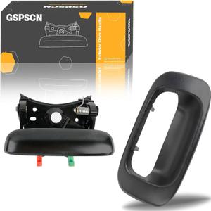 GSPSCN Metal Tailgate Handle Assembly & Bezel Trim w/Rod Clips | for 1999-2007 Chevy Silverado GMC Sierra 1500 2500 3500 | Metal Exterior Rear Handle | OEM 15997911, 15228539, 15228541, 15228540