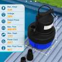 Submersible Sump Pump, 2HP 4500GPH Portable Water Pump Clean Dirty Water, Utility Pump with 25 FT Cord for Swimming Pool, Boats, Garden, Basement, Flood, Ponds