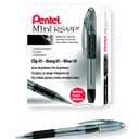 Pentel BK91MNA-A Pentel Mini R.S.V.P. Stick Ballpoint Pen, Translucent Brl, Black Ink, Med Pt, Pack of 11