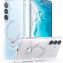 TORRAS Ostand Slim Magnetic Stand for Samsung Galaxy S26+ Plus Case 6.7" [Non-Yellowing] [Fit for MagSafe] [Open-Edge Design] Adjustable Kickstand Protective Case for Galaxy S26 Plus Case, Clear