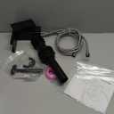 Hoimpro LED Waterfall Bathroom Faucet Matte Black, Single Handle Bathroom Sink Faucet 1 Hole, 3 Colors Light Changing vanity faucet, with Pop-up Drain and cUPC Supply Lines, Stainless Steel