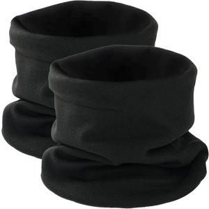 SHEVERCH 2 Pack Neck Warmer for Cold Weather Winter Warm Gaiter Face Mask Men Women Windproof Cover Scarf Ski (Black)