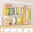 E1 Heavy Duty Closet Garment Rack, 6 Tiers Expandable Clothing Storage