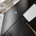 DUMOS Conner Desk Home Office Computer Desk for Small Space with LED Lights Gaming Table with Storage Shelves Power Outlets Monitor Stand Keyboard Tray for Bedroom, Black (31 IN)