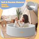 HARBOLLE Baby Ball Pit 47.2" Soft Round Memory Foam Ball Pits NOT Included Balls Indoor Outdoor Playpen for Babies Toddlers Kids Great Gift for Girls Boys, Gray