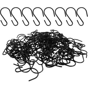 120Pcs Small S Hook 1 Inch, Ornament Storage S Shaped Hooks Bulk for Hanging Jewelry Chain Small Kitchenware Potted Plants, Black
