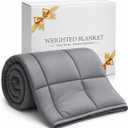 Smart Queen Weighted Blanket 15lbs (48x72,Grey) Twin Size Soft Cooling Heavy Blanket for Sleeping, Breathable All Season Comfort with Premium Glass Beads,Machine Washable