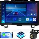 4+64G Car Stereo for Honda CRV 2007-2011 with Carplay Android Auto, 9 Inch Touch Screen Android Radio with Backup Camera, Navigation Head Unit with Bluetooth WiFi Mirror Link FM Radio