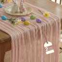 IVAPUPU 2 Pcs Cheesecloth Table Runner - 10ft Dusty Pink Easter Decor Boho Gauze Cheese Cloth Table Runners for Baby Shower Decoration Wedding Party Spring Garden Farmhouse
