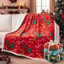 4 Pcs Christmas Sherpa Throw Blankets for Couch Bed Sofa Xmas Fleece Throw Blankets Soft Warm Christmas Decorations Cozy Fleece Fuzzy for Xmas Winter Holiday(50 x 60 Inches,Classic Style)