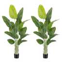 Keeplush Lifelike Bird of Paradise Artificial Plant,6ft Faux Banana Leaf Tree with 13 Trunks - Perfect Indoor Silk Floor Plant for Home Decor in Living Room, Office, and Bedroom(Set of 2)