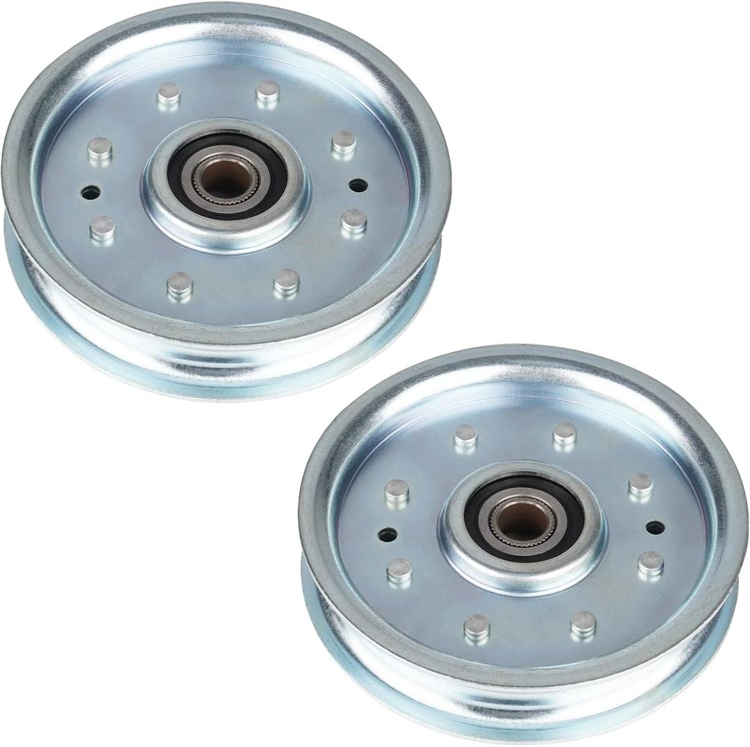 AM37249 Flat Idler Pulley for 393225 07300039 John Deere AM37249 D18314 Exmark Grasshopper 393225 Ariens 07300039 for 108 111H 1646H 1646HS X300 (2 Pack)