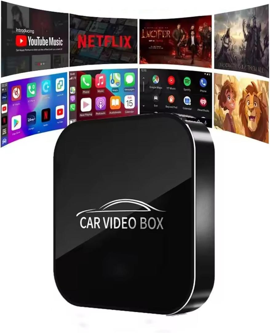 Wireless Carplay Adapter 5GHz WiFi Video Box, Support Netflix/YouTube/TF Card Suitable for Cars with CarPlay