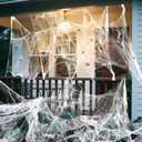 3 x Land Guard 1000 sqft Spider Web, Bonus with 50 Artificial Spiders, Fabric Spider Webbing, Cobweb Halloween Decor for Indoor and Outdoor Party Supplies