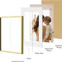 eletecpro Aluminum Gallery Wall Frame Set of 8, Including 2Pcs 11x14, 3Pcs 8x10, 3Pcs 6x8 Photo Frames for Wall or Tabletop Display, Multiple Sizes Picture Frames Collage Wall Decor, Gold
