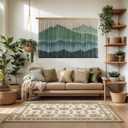laddawan Extra Large Macrame Wall Hanging Dip-Dyed Tapestry Modern Wooden Home Wall Art For Living room Boho Handmade Wall Decor For Bedroom (Green)
