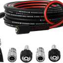 Pressure Washer Hose 1/4",Kink Resistant M22 14mm Fittings & 3/8'' Quick Connect Kit, Power Washer Hose Extension Replacement Hose for Gas Electric Pressure Washer - 3600 PSI(25FT)