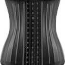 ECOWALSON Waist Trainer for Women - 9/25 Steel Bones & Additional Extender Cincher Corset for Hourglass body Shaper (Black, L)