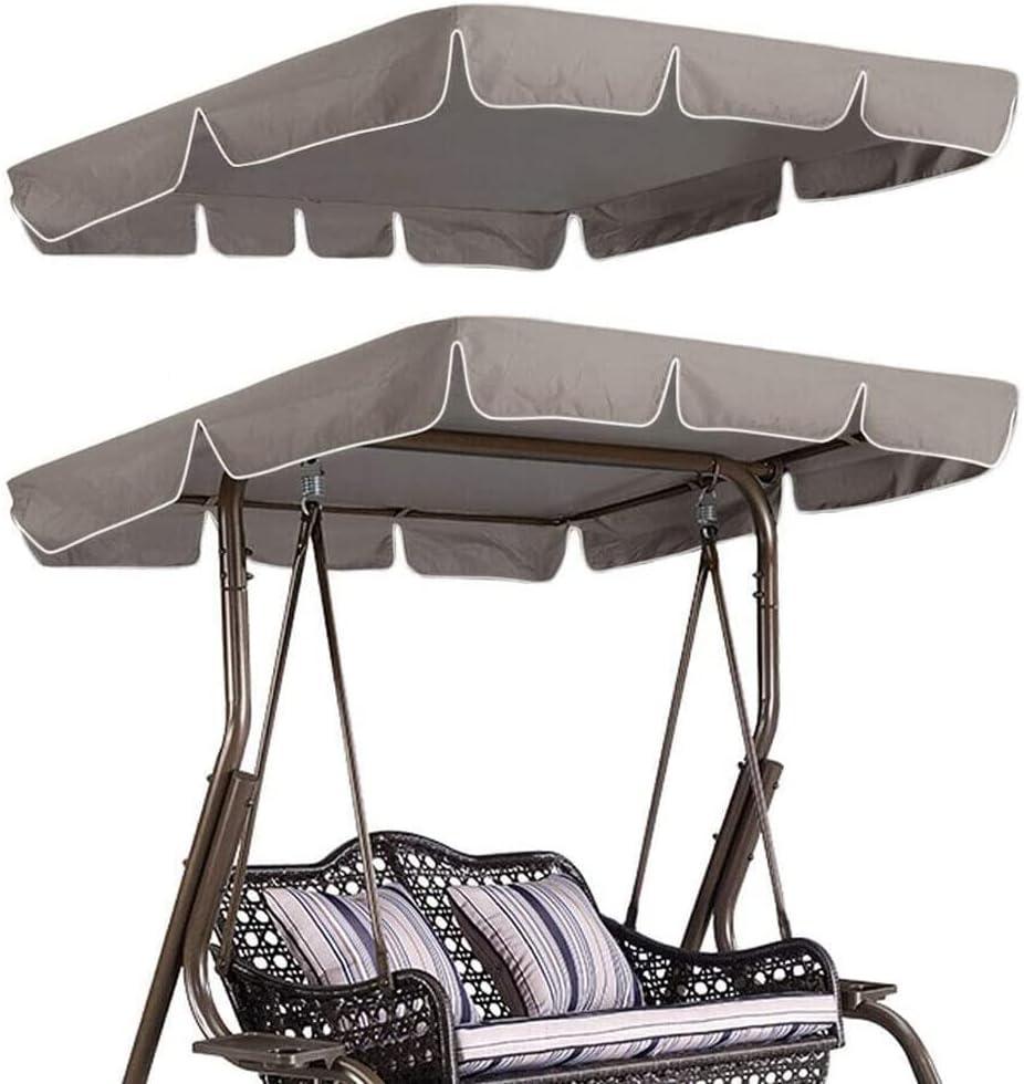 Porch Swing Canopy, Replacement Waterproof Swing Top Cover, Outdoor 3 Seater Garden Swing Seat Canopy Cover, Sun Shade Patio Canopy Awning 75"42"