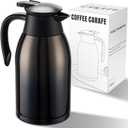 PARACITY 68oz Thermal Coffee Carafe Stainless Steel, Coffee Carafes for Keeping Hot, Double Walled Vacuum Insulated Coffee Urn for Coffee & Tea, Home & Office(Black)