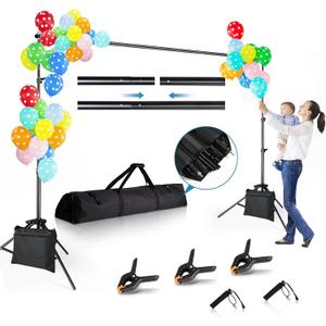 Backdrop Stand 8.5x10ft, Photo Video Studio Adjustable Backdrop Stand for Parties, Wedding, Photography, Advertising Display