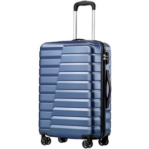 Coolife Luggage Suitcase Carry on Hardside PC+ABS Spinner TSA Lock Telescopic Handle (Size: S(20in_carry on) Blue