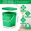 Mumufy 8 Pcs 3.5 Gallon Square Food Grade Bucket with Lid, Green