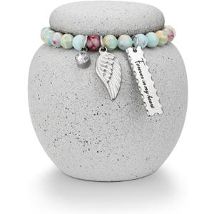 SOITIS Mini Urn for Human Ashes - 2.76 Inches Ceramic Urn for Ashes, Memorial Small Holder Decorative Urn, Cremation Funeral Urns for Women Men