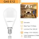 A15 Ceiling Fan Light Bulbs, Dimmable, E12 Base LED Bulb, 5.5W=40W, Warm White 2700K, 500 Lumen, LED Light Bulb, 6 Pack