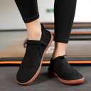 EZEREELL Minimalist Barefoot Shoes Women, Zero Drop Wide Width Walking Shoes (Black)