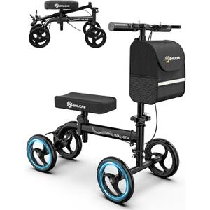 WHLICKS Premium Knee Scooter for Adults for Foot Surgery, Foldable & Steerable Knee Walker with Dual Brakes, Medical Knee Scooter for Broken Foot Injured, Lightweight Leg Scooter for Broken Ankle
