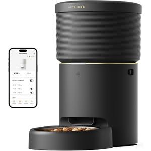 PETLIBRO Automatic Dog Feeder, 5G Wi-Fi 8L Large Dog Food Dispenser with Vacuum-Sealed Cat Feeder for Airtight Storage, Auto Pet Feeder with 187mm Large Food Tray for Medium Large Breed Dog Cat 34Cups (Black)