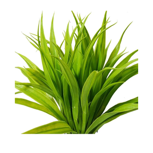Artificial Fake Grass Plants Faux Grass Outdoor UV Resistant Fake Bushes Artificial Shrubs Plastic Plant (Green)