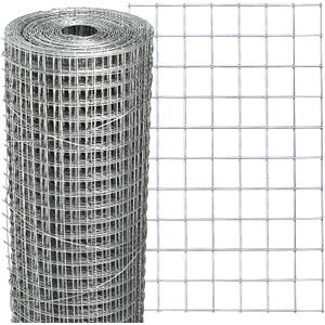 Hardware Cloth 12'' x 10' 1/2 in Galvanized Wire Mesh Roll (19 GA) Chicken Wire Fence Roll for Chicken Pen/coop Fences, Screen mesh, Rabbit/Snake Fences, Poultry enclosures, Handicraft Making, etc.