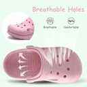Toddler Girls Boys Clogs Classic Garden Shower Beach Pool Swim Slip on Sandals Slides Children Kid Cute Water Shoes (Pink) 23