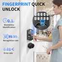 Keypad Deadbolt Front Door: 0.3s AI Fingerprint&100 Passcodes15min DIY Install|Auto-Lock Weatherproof Keyless Entry Smart Electronic Door Lock with Handle Set for Kids&Seniors