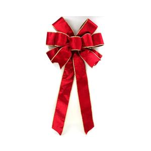 Red Velvet Christmas Bows with Gift Box, Gold Wired Red Bows for Wreath Floral, Christmas Tree Topper, Outside Bowknot Red Bow for Car Wall Garden Yard Front Door