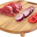 Griddle Cutting Board with Feet, Wood Grill Board with Legs, Elevated Cutting Board with Adjustable & Removable Feet for 28 and 36 inch Blackstone Griddle, 11.8" x 11.8"