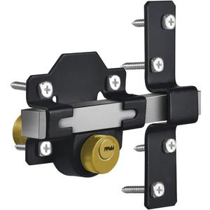 Barn Door Lock, Fence Gate Lock, Double Sided Gate Latch, Door Lock for Wodden Gate, Supplied with 5 Keys, Work with 2.75" Wooden Gate, Suitable for Right & Left Door