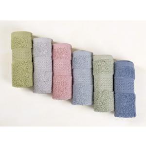 Cleanbear Pure Cotton Wash Cloths Face Cloths, 6 Colors per Set, 13 x 13 Inches (Light Blue, Jade Green, Light Green, Grey, Light Grey, Pink)