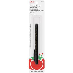 Dritz 3087 The Fine Line Permanent Fabric Marker, Black, 8.5 x 2.88 x 0.38