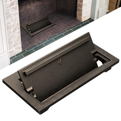 Glosaie Cast Iron Fireplace Ash Dump Door, Fireplace Doors and Fireplace Cover for Easy Ash Cleanup, Ideal for Living Rooms, Bedrooms, Patios, and Public Spaces, Blackish Brown