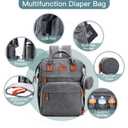 ISMGN Diaper Bag Backpack with Changing Station, Extra Large Diaper Bag, Multifunctional Diaper Bag, Baby Bag, Deep Gray