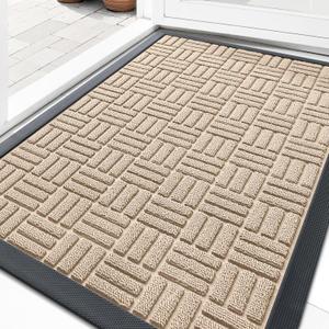 OLANLY Front Door Mat Outside Entrance 33x21, Heavy-Duty Rubber Doormat